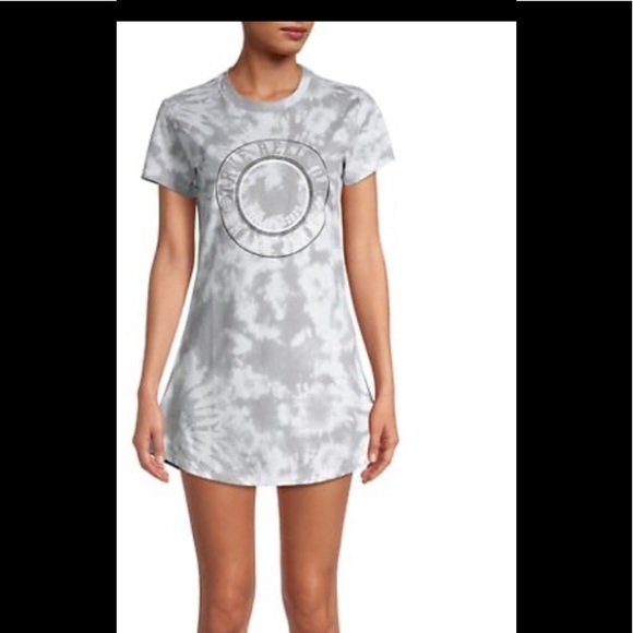 True Religion Tie Dye Shirt Dress front logo Large - Picture 1 of 10